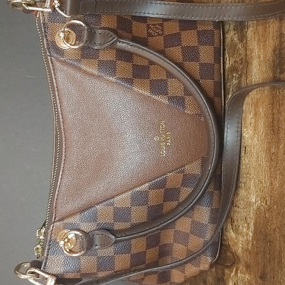 Brown Checkered Purse